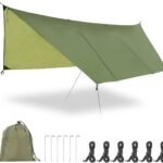 Hammock Rain Fly Tent Tarp (11.5x9.5ft) Large Ultralight Camping Tarps Waterproof Portable Backpacking Multifunctional Rain Cover for Outdoor Hiking, Picnic, Hammock, Car, Backpacking