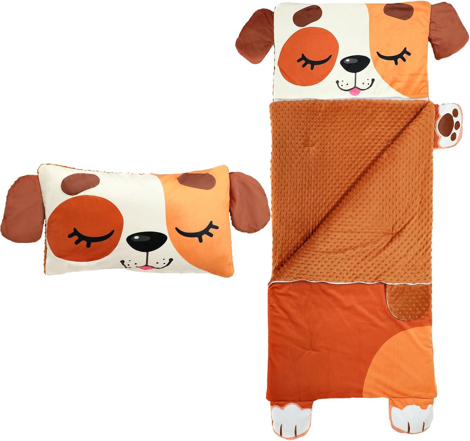 61iYdCHY79L._AC_SL1500_.jpg Kid Sleeping Bag-Thick Large Cut Sleeping Bag 61.8"×28.3" for Kindergarten -Removable Flannel School Mat for Boys and Girls Super Soft, Warm, Cozy - Image 1