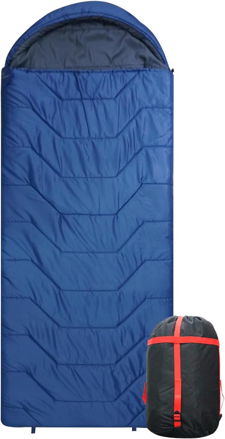 61wY1BdMJLL._AC_SL1500_.jpg Jumbo Sleeping Bag for Adult&Kids,Cold&Warm Weather with Compression Sack and Water Resistant for Family Camping,Travel and Car Camping - Image 1