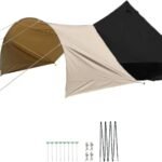 Bell Tent Porch Awning, Waterproof Camping Cotton Canvas Tent Shelter for  9.8ft-20ft Yurt, with PU 3000mm Rain/Sun Protection Glamping Accessory
