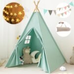 Teepee Tent for Kids-Portable Children Play Tent Indoor Outdoor (Green) - Image 2