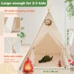 Teepee Tent for Kids with Star Lights, Foldable Play Tent for Girls & Boys, Washable Indoor Toddler Tent, Cozy Warm Reading Nook & Room Decor - Image 2