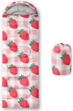 Kids Sleeping Bag for Boys Girls,Rocket Moon Print-Lightweight Warm Portable Outdoor Indoor-Waterproof Cold Weather Resistant Sleeping Bag for Camping Hiking