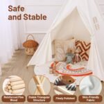 Kids Teepee Tent for Kids, Kid Play Tents for Girls & Boys, Gifts Playhouse for Indoor Outdoor Games, Toddler Toys House for Baby (Tee Pee for Child) - Image 2