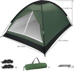 1-Person Camping Dome Tent, Lightweight Waterproof Backpacking Camping Dome Tent with Weather-Resistant Rainfly & Carry Bag, Compact Outdoor Shelter for Hiking, Fishing - Image 2