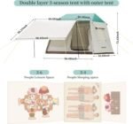 Tent for Camping, 3-6 Person Family Tents with Spacious Interior, Waterproof Tent with Carry Bag for Family Camping Traveling Hiking Picnic - Image 2