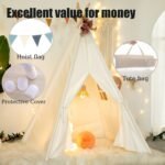 Teepee Tent for Kids-Portable Children Play Tent Indoor Outdoor (White) - Image 2
