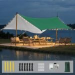 Waterproof Tent Tarp, 9.8 × 9.8 Ft Large Outdoor Shelter Cover with Light Strings, Lightweight Portable Tarp Shelter Rain Tarp Camping Canopy for Hiking Traveling Backpacking - Image 2
