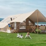 Inflatable Camping Tent with Pump & Awning, 8-14 Person Air Tents for Camping Adult, Large Waterproof Oxford Family Glamping Tent, Quick Setup Big Tent for Outdoor Camping