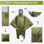 Sleeping Bag with Inflatable Sleeping Pad, Wearable Blanket Insulated Poncho Hooded, Sleepingbag Quilt for Winter Camping Hiking Sports - Image 2