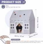 Kids Play Tent Indoor: Mat, Tassel Garland, Star Lights - Gray Girl Tent Playhouse for Toddlers Kids Toys for Boy Girl Birthday Gift - Image 2