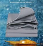 Waterproof Sauna Tarp, Heavy Duty Outdoor Cover for Wooden Sauna Room, Barrel Sauna, Camping Tent – Double-Sided Coating, Tear-Resistant, 118.1"x157.5" - Image 2