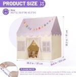 Kids Play Tent Indoor: Mat, Tassel Garland, Star Lights - Purple Checkered Girls Tent Playhouse for Toddlers Kids Toys for Boy Girl Birthday Gift - Image 2