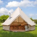 Luxury Cotton Bell Tent, Yurt Canvas Tent with Stove Jack, 4/6/8 Person Family 4 Season Camping