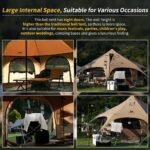 Canvas Tent Bell Tent 16.4ft*High9.2ft with Stove Jack for Glamping Family Camping Zipped Removable Floor - Image 2