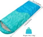 Sleeping Bag - 3 Seasons for Adults Kids Boys Girls Camping Hiking - Warm Cold Weather Lightweight Portable with Compression Bag for Backpacking in Spring, Summer, Fall and Winter - Image 2