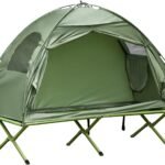 Camping Tent Cot, Single Person Folding Cot Combo, Off-Ground Tent, Covered Outdoor Bed with Carry Bag for Hiking, Camping