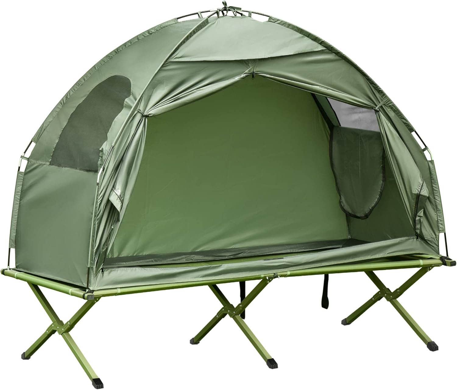 71zrqiXqrjL._AC_SL1500_.jpg Camping Tent Cot, Single Person Folding Cot Combo, Off-Ground Tent, Covered Outdoor Bed with Carry Bag for Hiking, Camping - Image 1