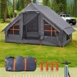 Inflatable Tents for Camping - Easy Blow Up Glamping Tent with Hand Pump, Waterproof PVC Air Inflatable Tent House for Family Weekend Camping